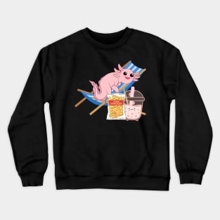 Sweet chilling Axolotl Mexican walking fish Crewneck Sweatshirt